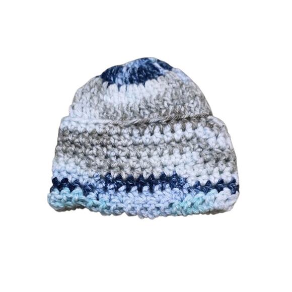 Newborn Baby Winter Hat Handmade Knit Beanie Fashion Striped - Picture 2 of 7